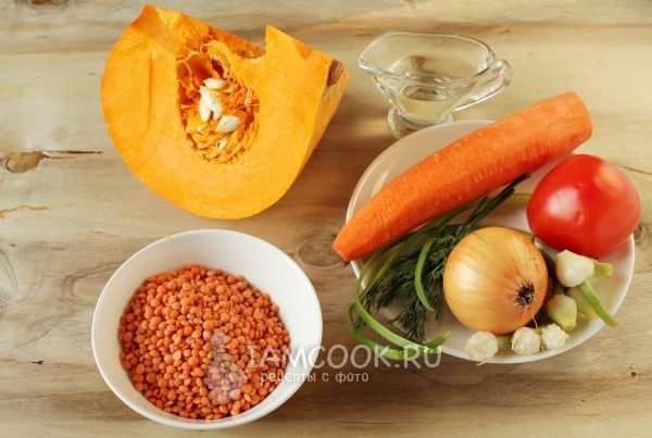 汤配南瓜和扁豆的成分