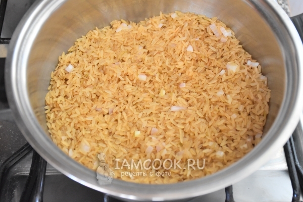 Vierta el arroz