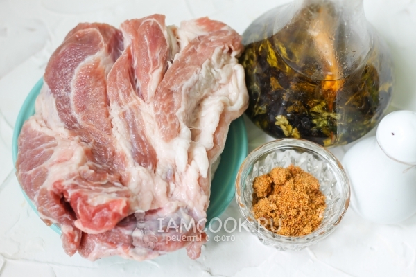 Ingredientes para rebanadas de cerdo en el horno