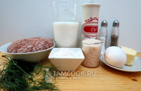 Ingredienti per polpette in salsa di latticini