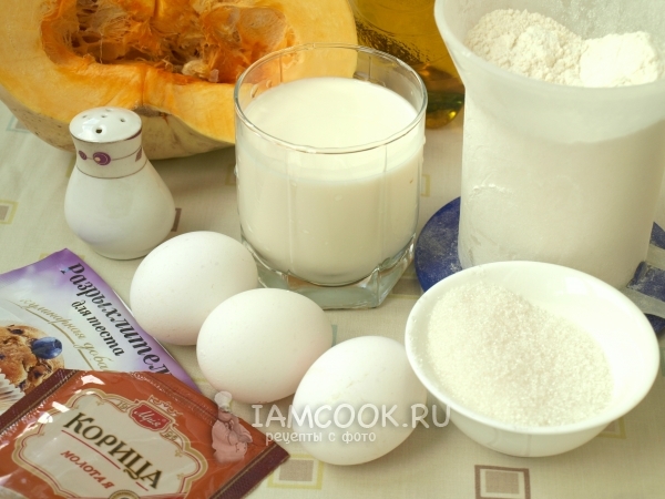 Ingredienti per i pancake di zucca