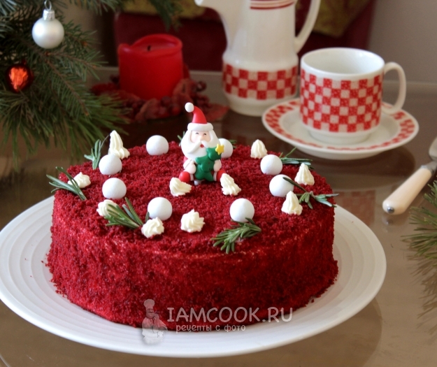 The recipe for the red velvet cake with cream cheese