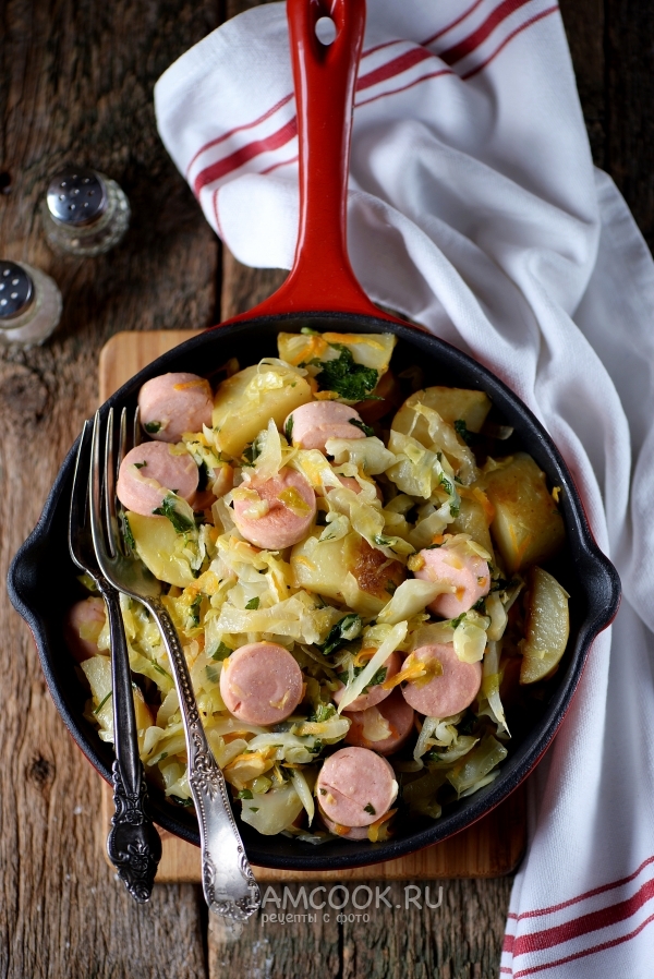 炖土豆和香肠炖白菜的食谱