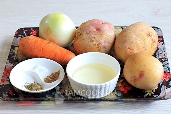 Συστατικά για πατάτες σε κατσαρόλα