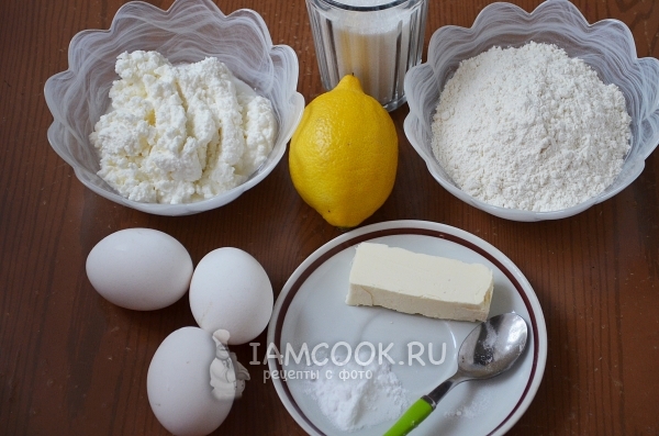 Bahan untuk kue dadih dengan lemon