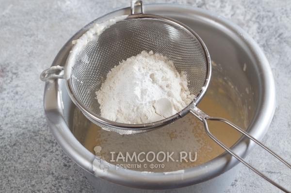 Add flour and baking powder