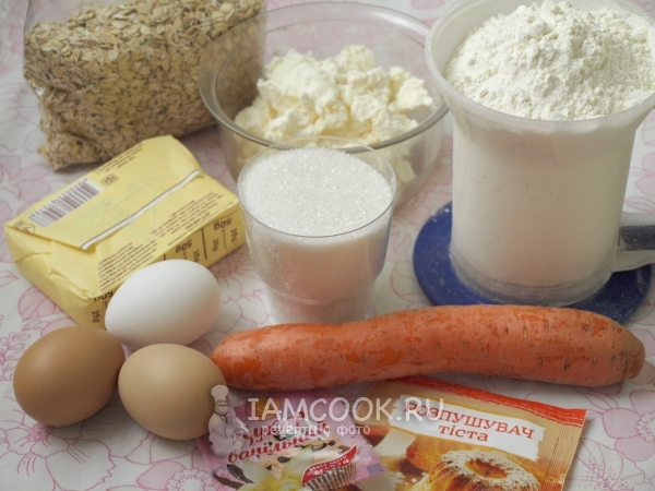 Ingredientes para requesón y pastel de zanahoria