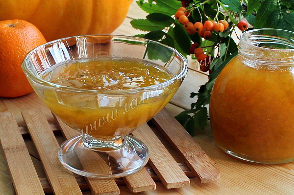 Recipe for pumpkin jam with oranges
