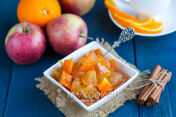 冬季适用橙色苹果烹制果酱的食谱