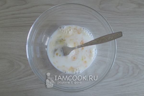 Combine milk with egg