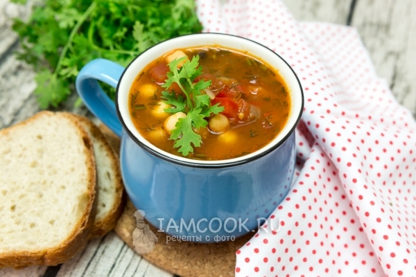 Photo of vegetarian soup from chickpeas