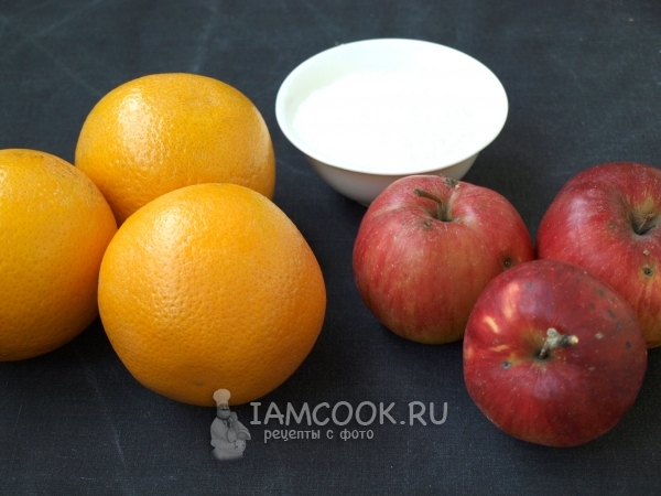 Složení pro jablkový džem s pomeranči pro zimu