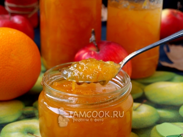 オレンジのリンゴジャムの冬のレシピ