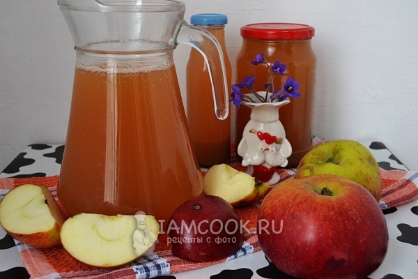 Receta de jugo de manzana sin azúcar para el invierno