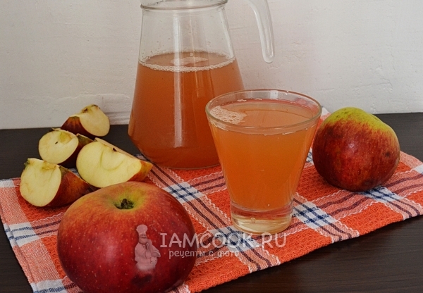 सर्दी के लिए चीनी के बिना सेब के रस का फोटो