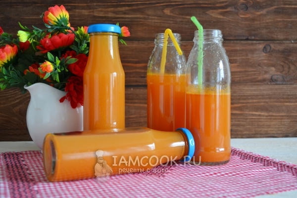 Recipe for apple-carrot juice for the winter through a juicer