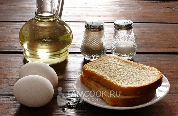 Zutaten für Spiegeleier im Brot