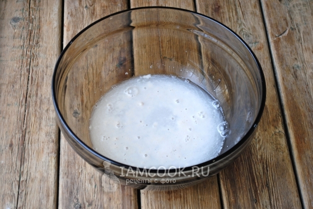 Stir yeast with sugar and water