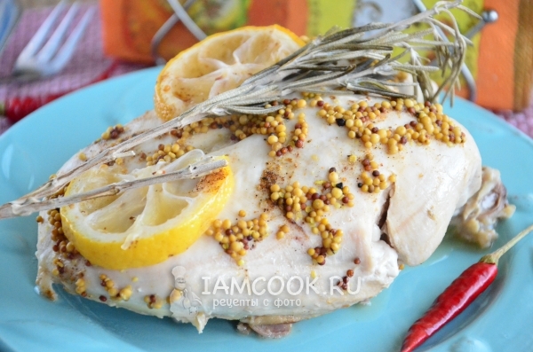 Foto di petto di pollo al forno con limone e rosmarino