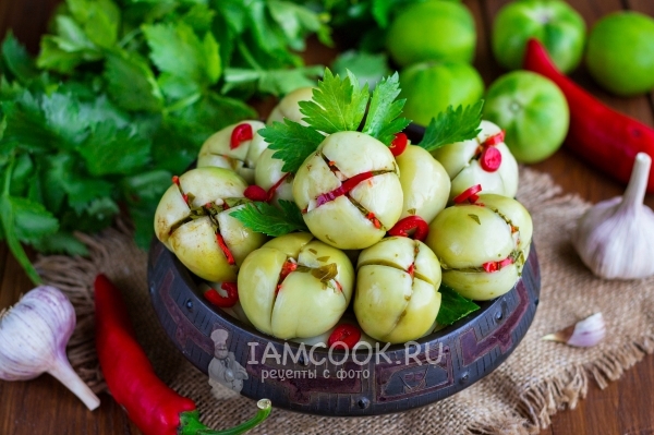 Foto tomat hijau dalam bahasa Georgia