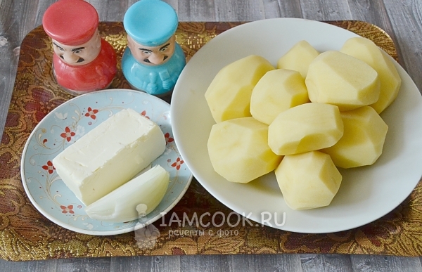 מרכיבים לתפוחי אדמה מטוגנים בחמאה