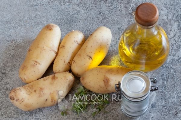 Συστατικά για τηγανητές πατάτες σε φούρνο μικροκυμάτων