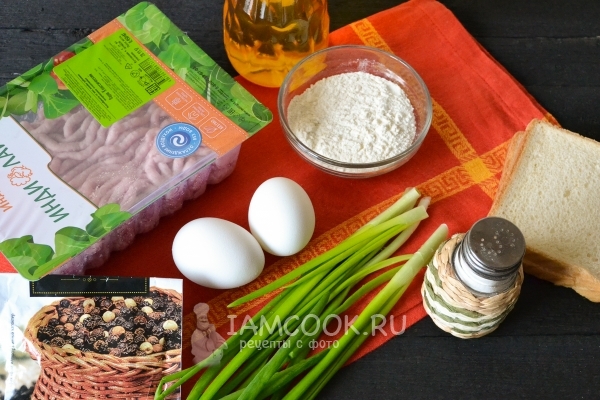 Ingredientes para zraz de pavo en el horno