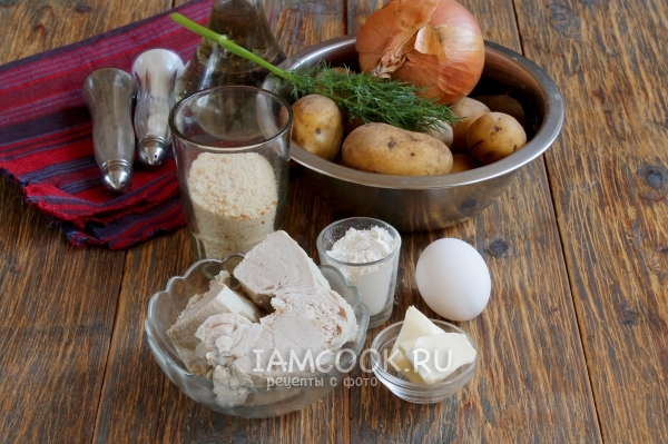 Συστατικά για λουκάνικα από πατάτες πουρέ